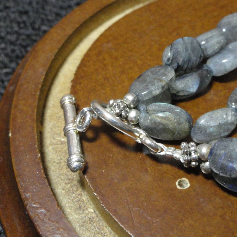 Labradorite 3 strand bracelet W/925  Southwestern sun desigh Charm~Bali … - Picture 5 of 6